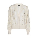 Caroline Biss - TULLE CARDIGAN WITH EMBROIDERED FLORAL DETAIL - natural