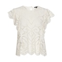 Caroline Biss - ELEGANT TOP WITH FLOUNCED SLEEVE - natural