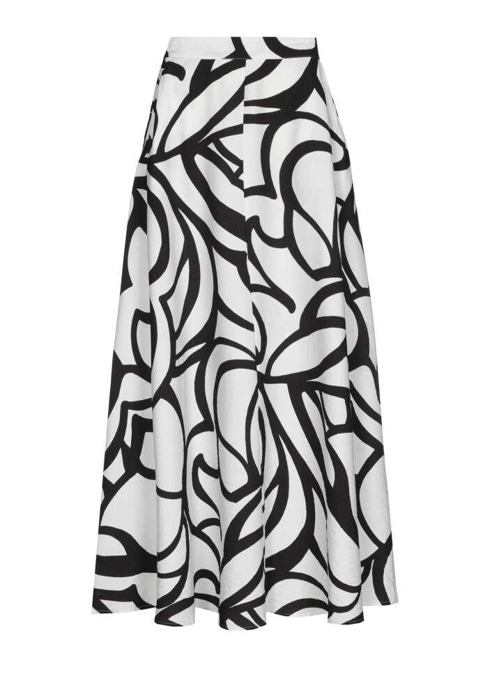 Caroline Biss - SKIRT WITH ABSTRACT PRINT - black white multicolor