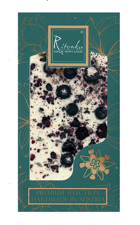 Ritonka - Premium weiße Schokolade - Johannisbeere, Lavendel - 95g