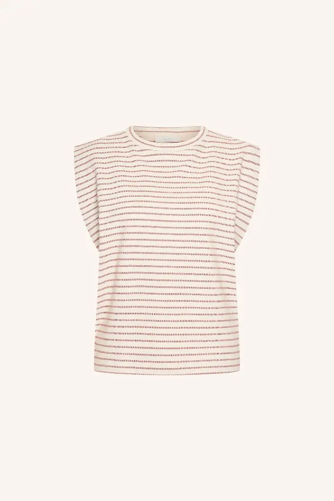 By Bar - Diede Heavy Jersey Stripe Top - 1326 Sunset rose stripe