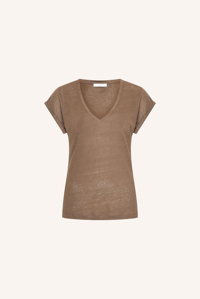 By Bar - Momi Linen Top - 1710 Iced Coffee