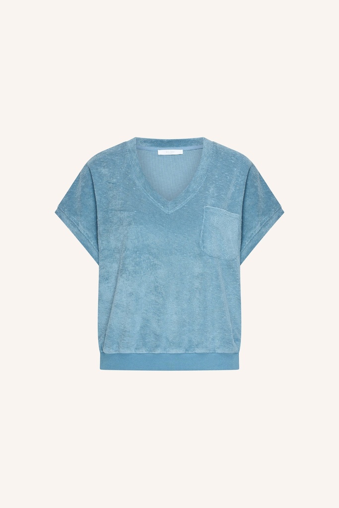 By Bar - Tyler Slub Top - 706 blue stone