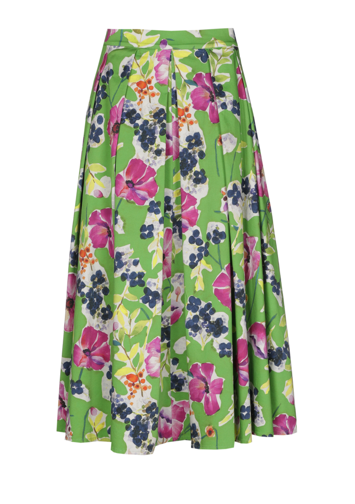 Caroline Biss - SKIRT WITH ELEGANT PLEATS AND FRESH FLORAL PRINT