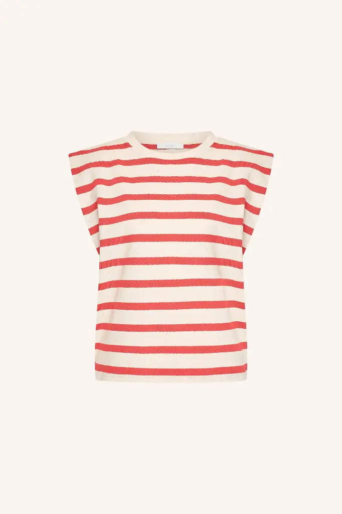 By Bar - Diede Stripe Top - 1323 Poppy Red Stripe