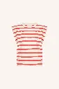 By Bar - Diede Stripe Top - 1323 Poppy Red Stripe