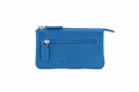 Duo-Schlüsseltasche | azurblau | silber | genarbt