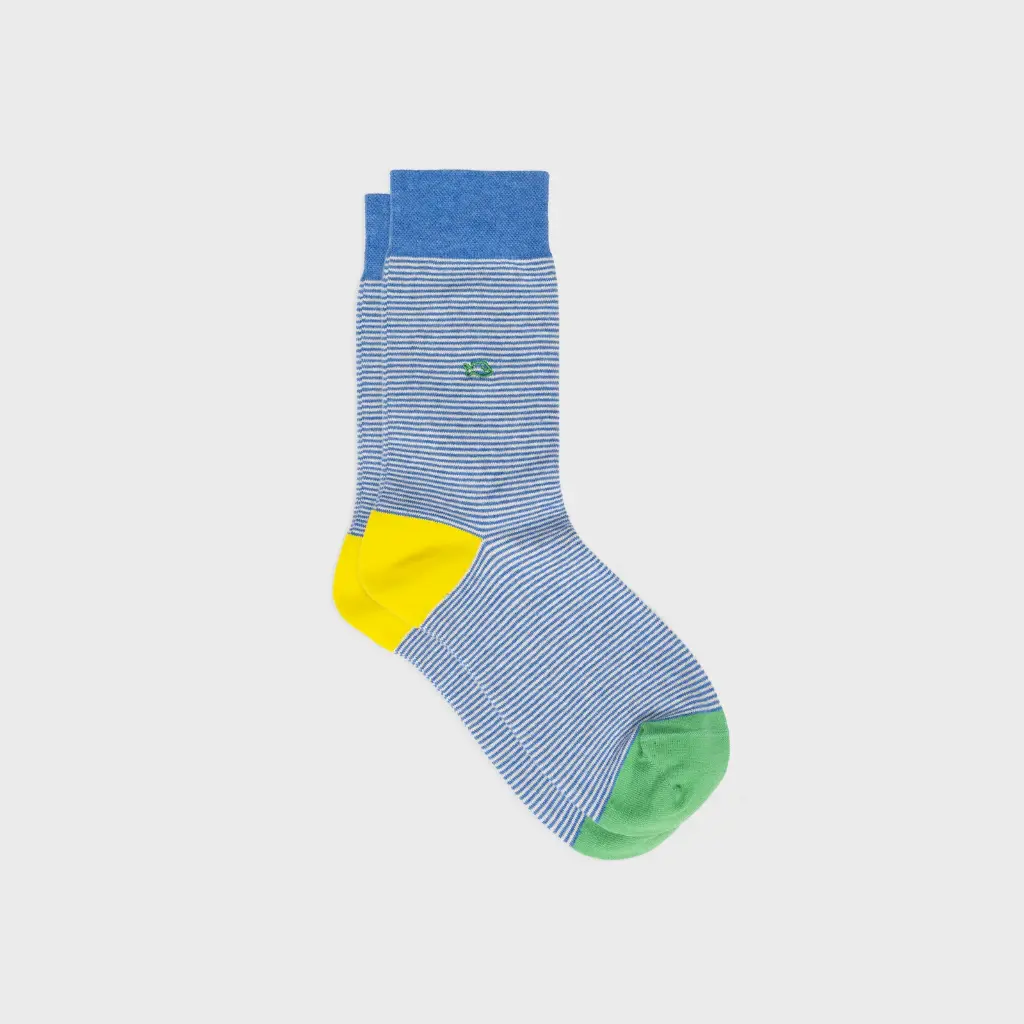 Billybelt - Baumwollsocken SEASIDE gestreift blau grün gelb