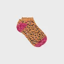 Billybelt - Baumwollsocken Leopard glitter ankle socks orange pink