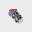 Billybelt - Baumwollsocken Zebra glitter ankle socks schwarz weiß