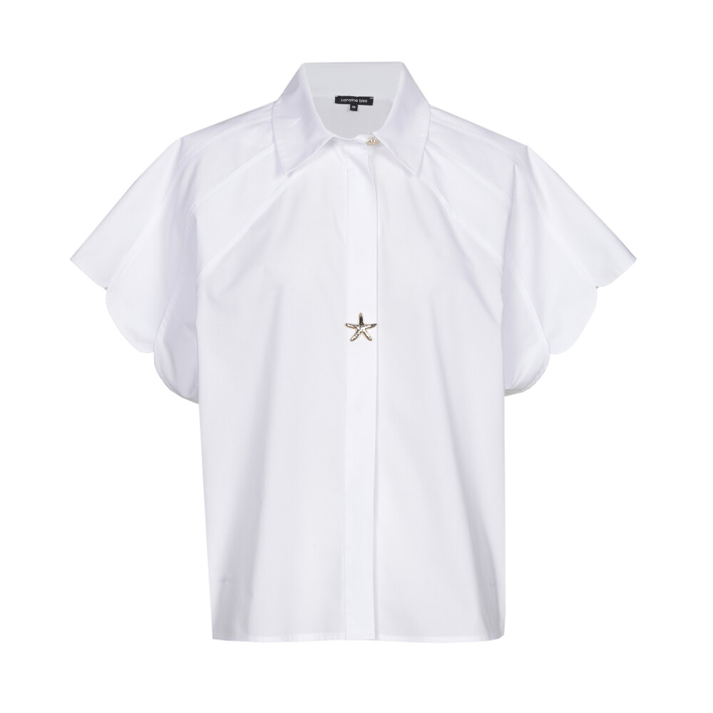 Caroline Biss - COTTON BLOUSE WITH SLEEVE EFFECT white