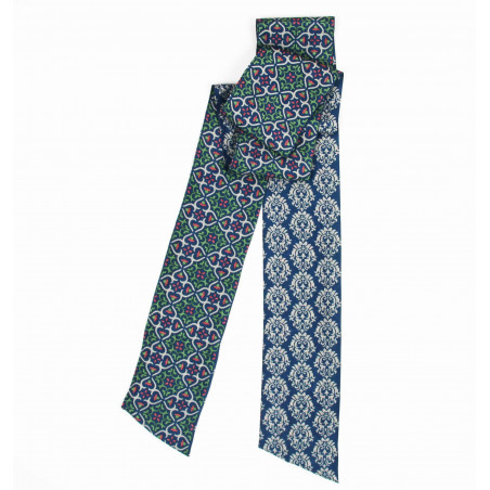 Les Belles Vagabondes - Seidenschal Bandeau Florence Bleu