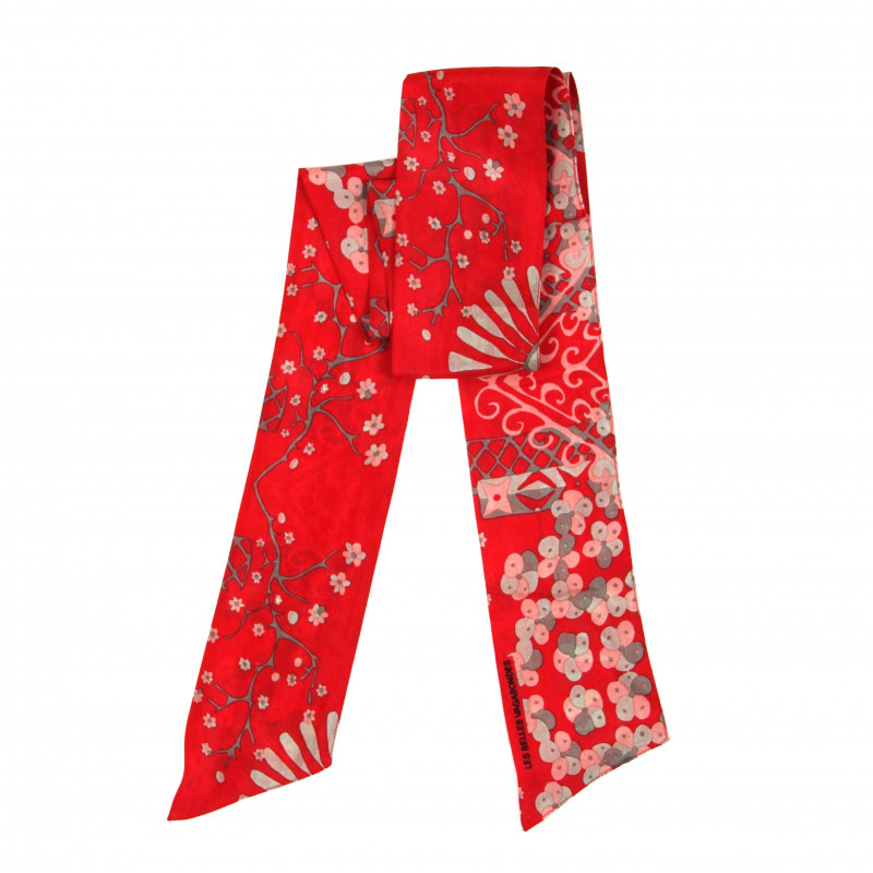 Les Belles Vagabondes - Seidenschal Bandeau Masami Rouge