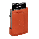 SecWal - Kartenetui mit Geldbeutel Druckknopf orange Leder
