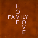 Yett tiles - Fliese/Untersetzer - Home family love taupe/lachs