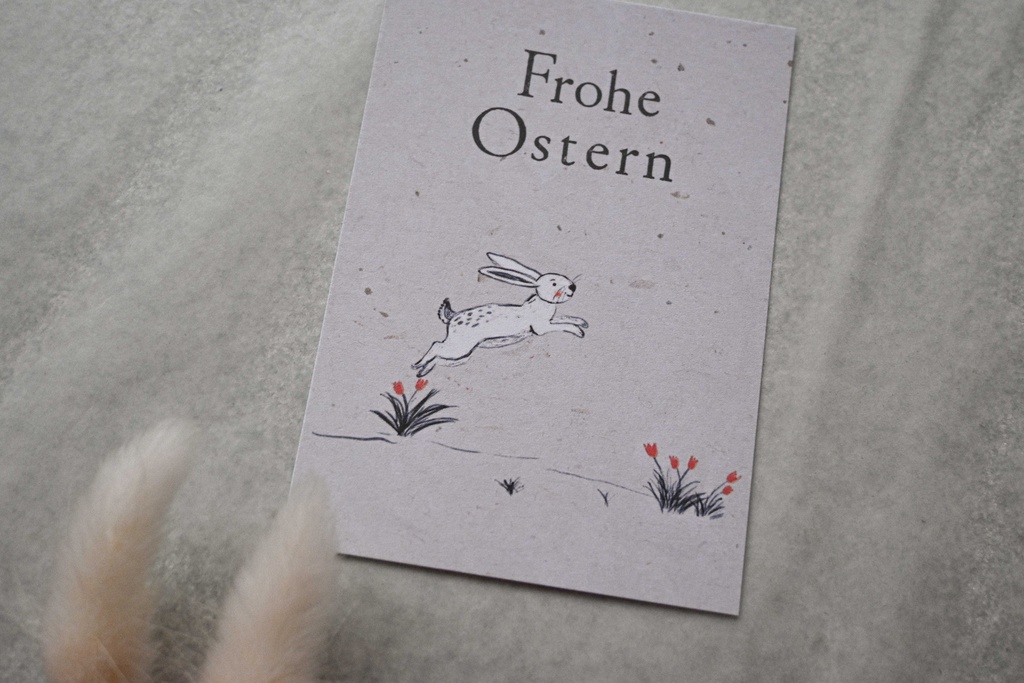 Saja - Gestempelte Postkarte - Frohe Ostern (kleine Karte)