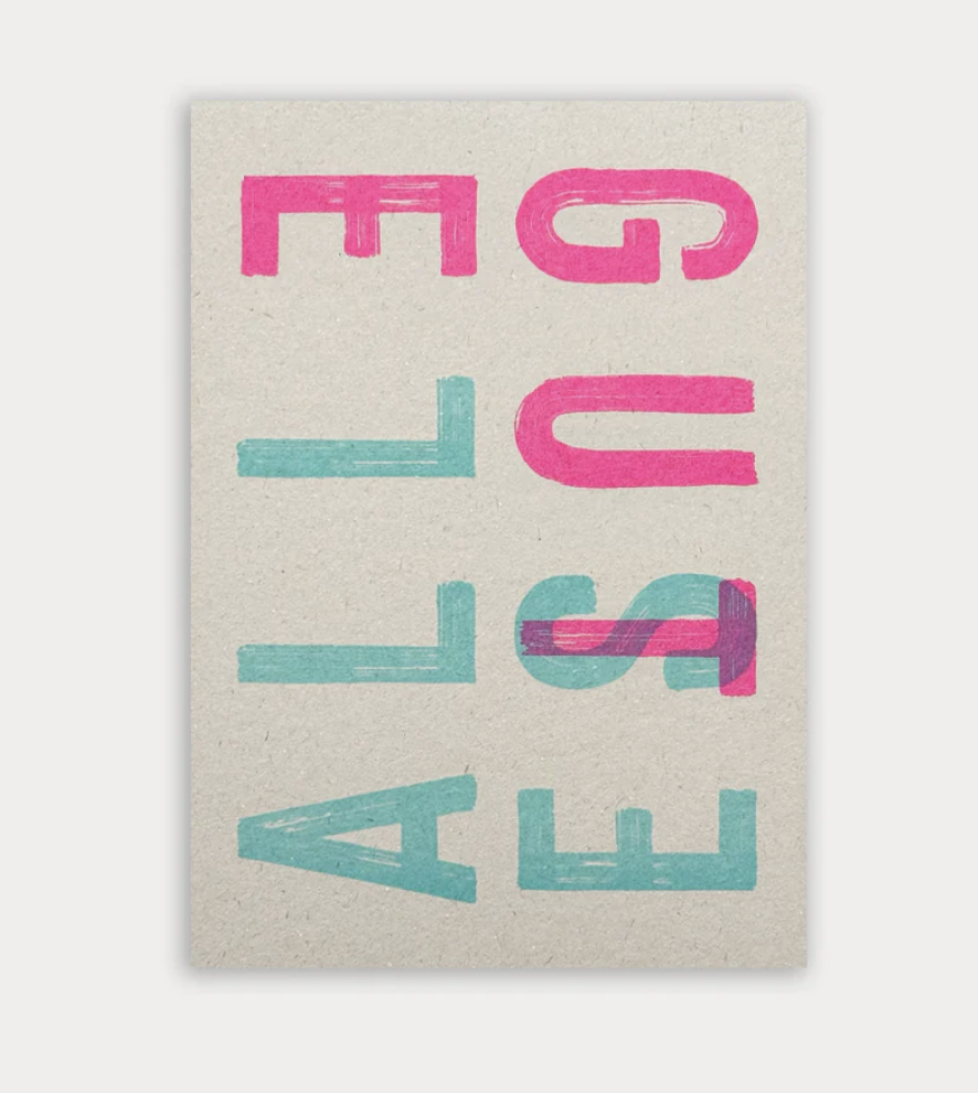 Togethery - Riso-Druck Postkarte Ökopapier - Alles Gute