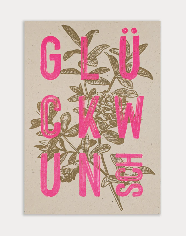 Togethery - Riso-Druck Postkarte Ökopapier - Glückwunsch