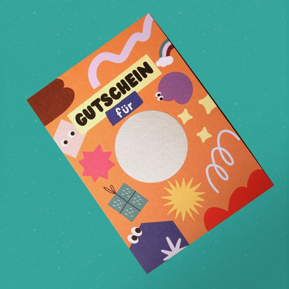Modern Kids Art - DIY Gutschein Rubbelkarte Rubbellos DIN A6