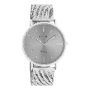 Oozoo Timepieces - Armbanduhr - Vintage Unisex Edelstahl-Mesh-Armband - Silver/grey 40mm