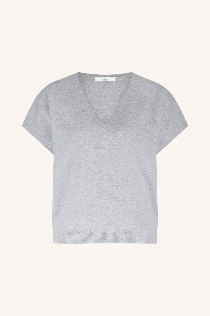 By Bar - Sil V-Neck Pullover - 825 grey melee