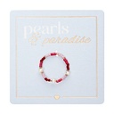 HCA - elastischer Ring - Pearls & Paradise - rosa-rot