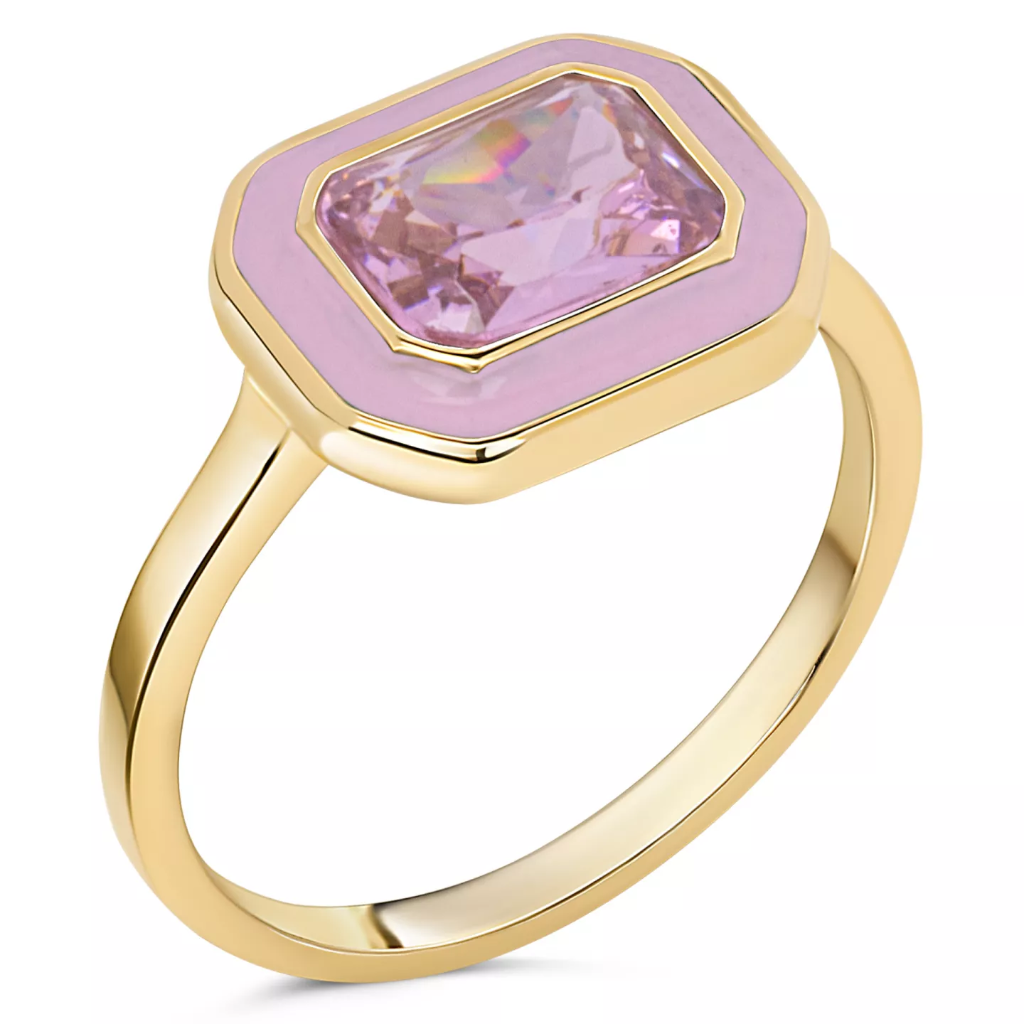 Charmins - R1781 - Ring with big rose stone