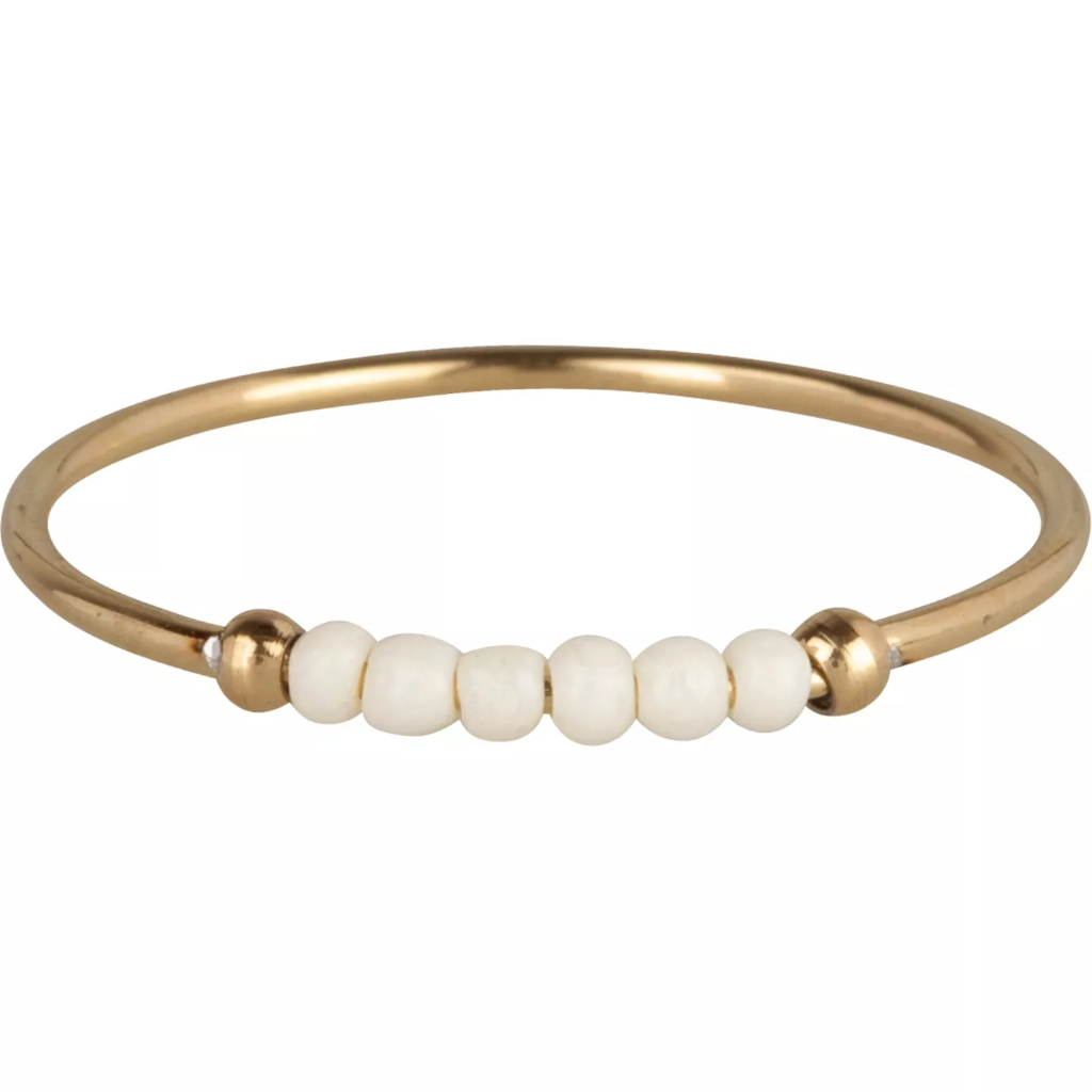Charmins - R989 - Ring with creme pearls