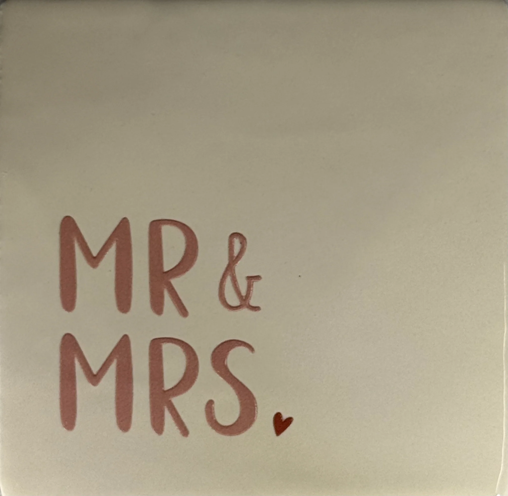 Yett tiles - Fliese/Untersetzer - Mr & Mrs - taupe/nuderosa/taupe