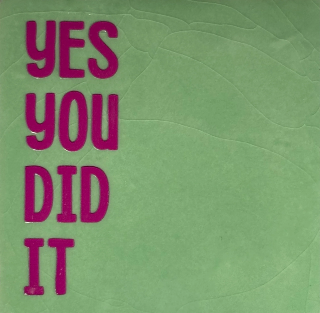 Yett tiles - Fliese/Untersetzer - Yes you did it - grün/rosa