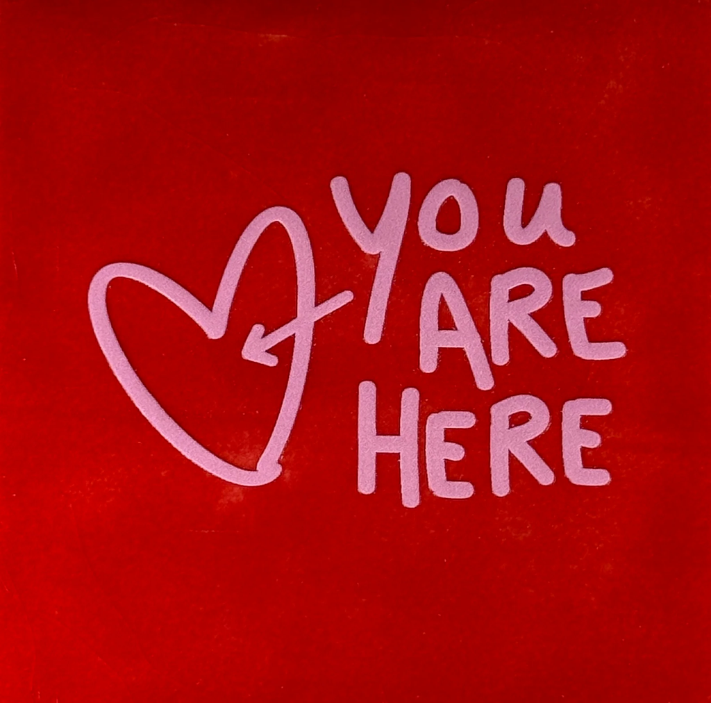 Yett tiles - Fliese/Untersetzer - You are here - rot/warmrosa