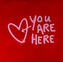 Yett tiles - Fliese/Untersetzer - You are here - rot/warmrosa
