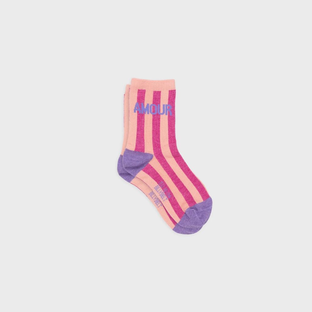 Billybelt - Kindersocken Bio-Baumwolle MESSAGE SOCKS AMOUR lila pink
