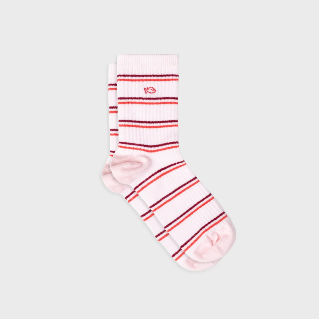 Billybelt - Baumwollsocken gestreift - pale pink purple red