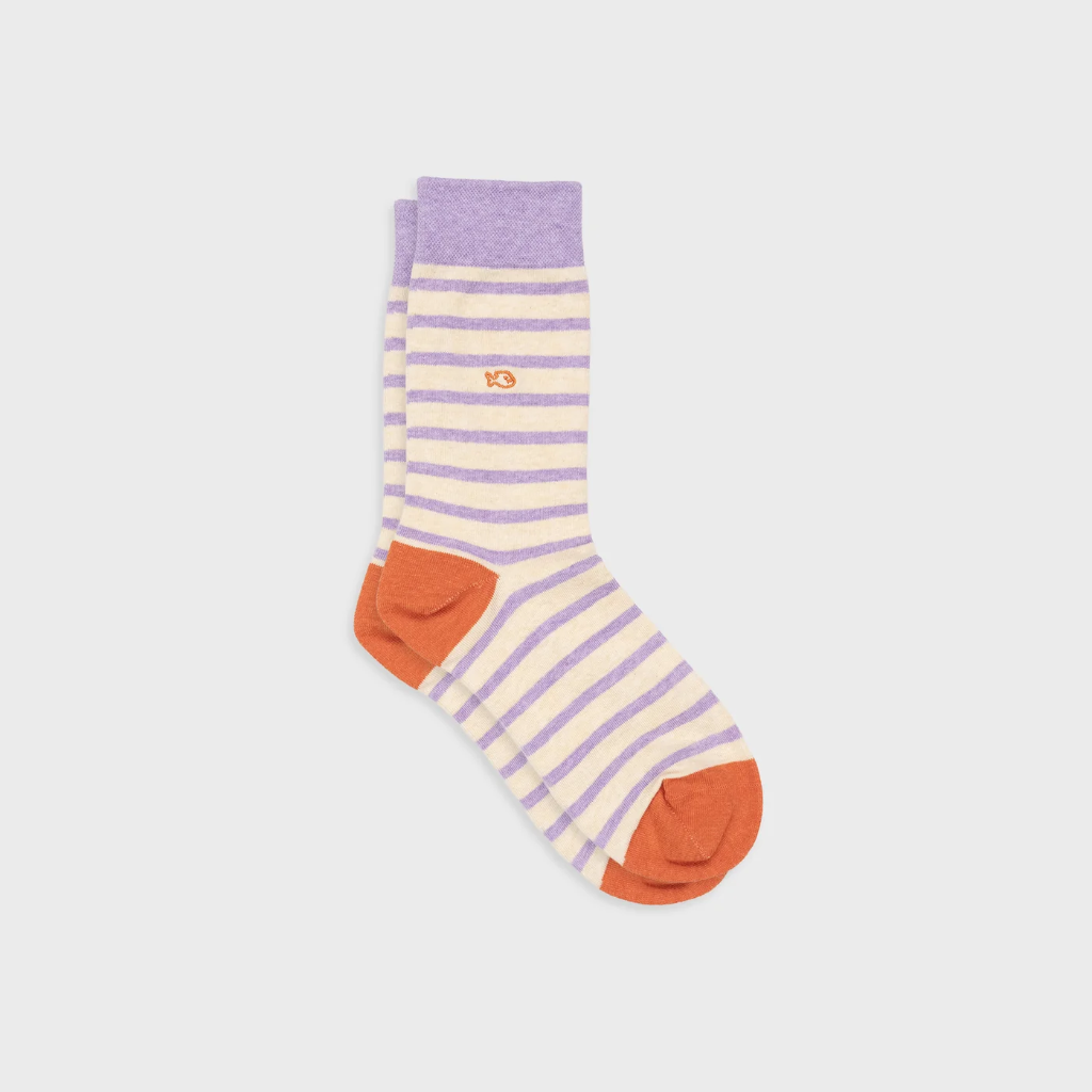 Billybelt - Baumwollsocken gestreift - beige purple orange