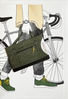 Buttique - Große Klappkarte DIN A5 - Voucher - Man with bike (inkl. Umschlag)