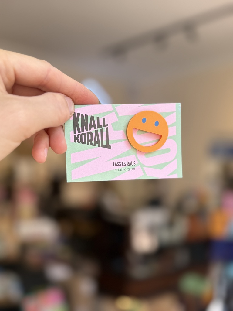Knallkorall - Pin - Smiley - Mandarine