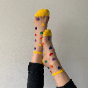 Sockette - Transparente Socken - Tutu - bunte Herzchen