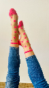 Sockette - Transparente Socken - Laure - pinke Herzchen