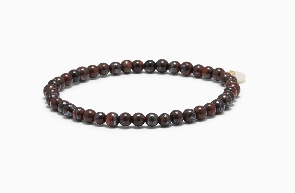 Soï Copenhagen - Armband Petite Red Tiger Eye Stretch Bracelet 4mm - Confidence