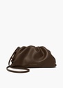 Freya Estephan - Leder Handtasche/Clutch mit Riemen - Dunkelbraun - klein