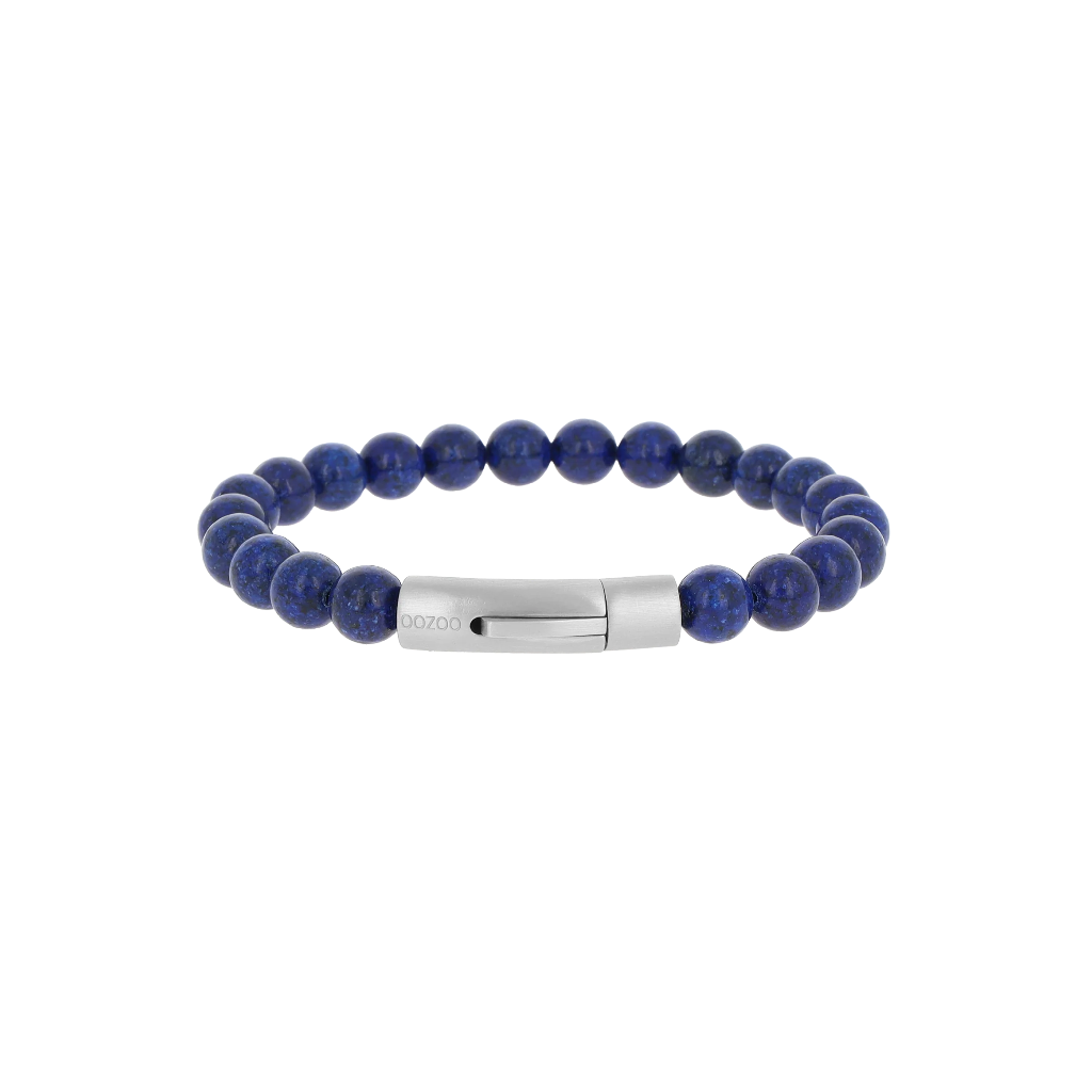 Oozoo Jewellery - Armband Blue Lapis Lazuli bracelet 8mm silver