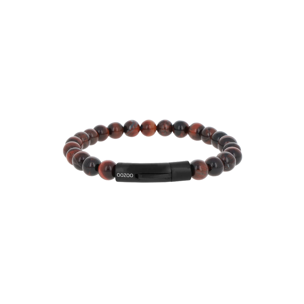 Oozoo Jewellery - Armband Red Tiger Eye bracelet 8mm silver