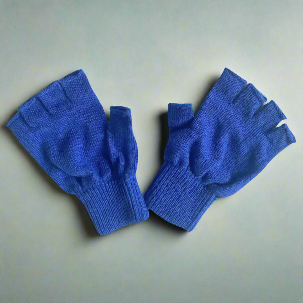 Klue - Wool fingerless gloves - blue (Fingerlose Handschuhe)