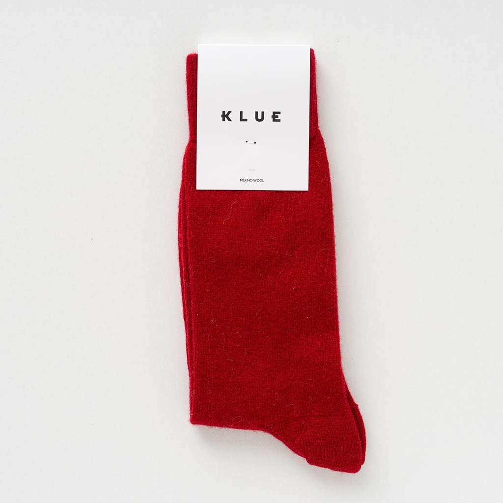 Klue - Merino Wool Socks plain | burgundy