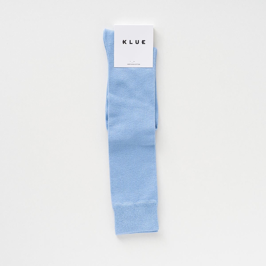 Klue - Cotton Knee High Plain Socks | sky blue