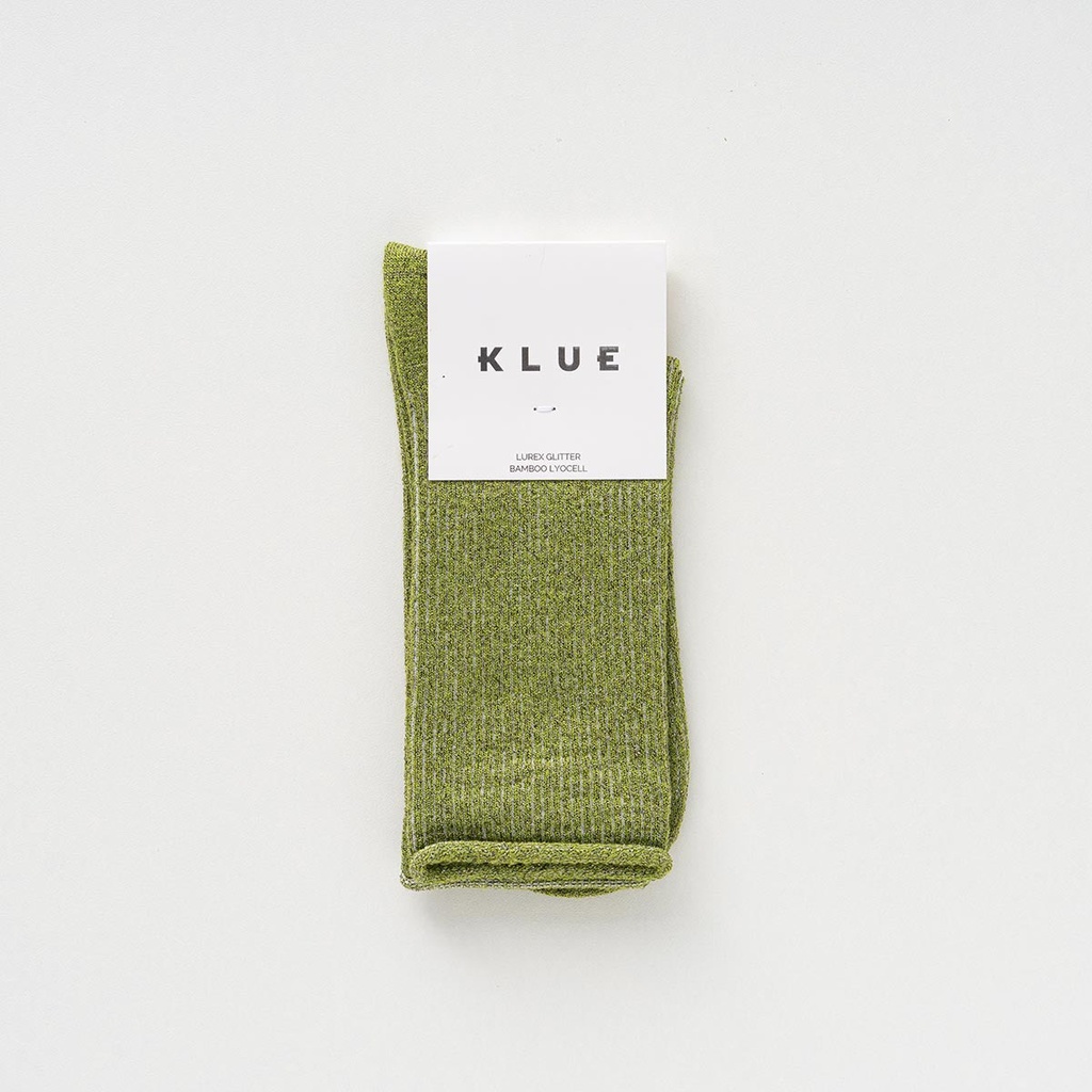 Klue - Glitter Lurex socks | Olive green | eco-friendly lyocell