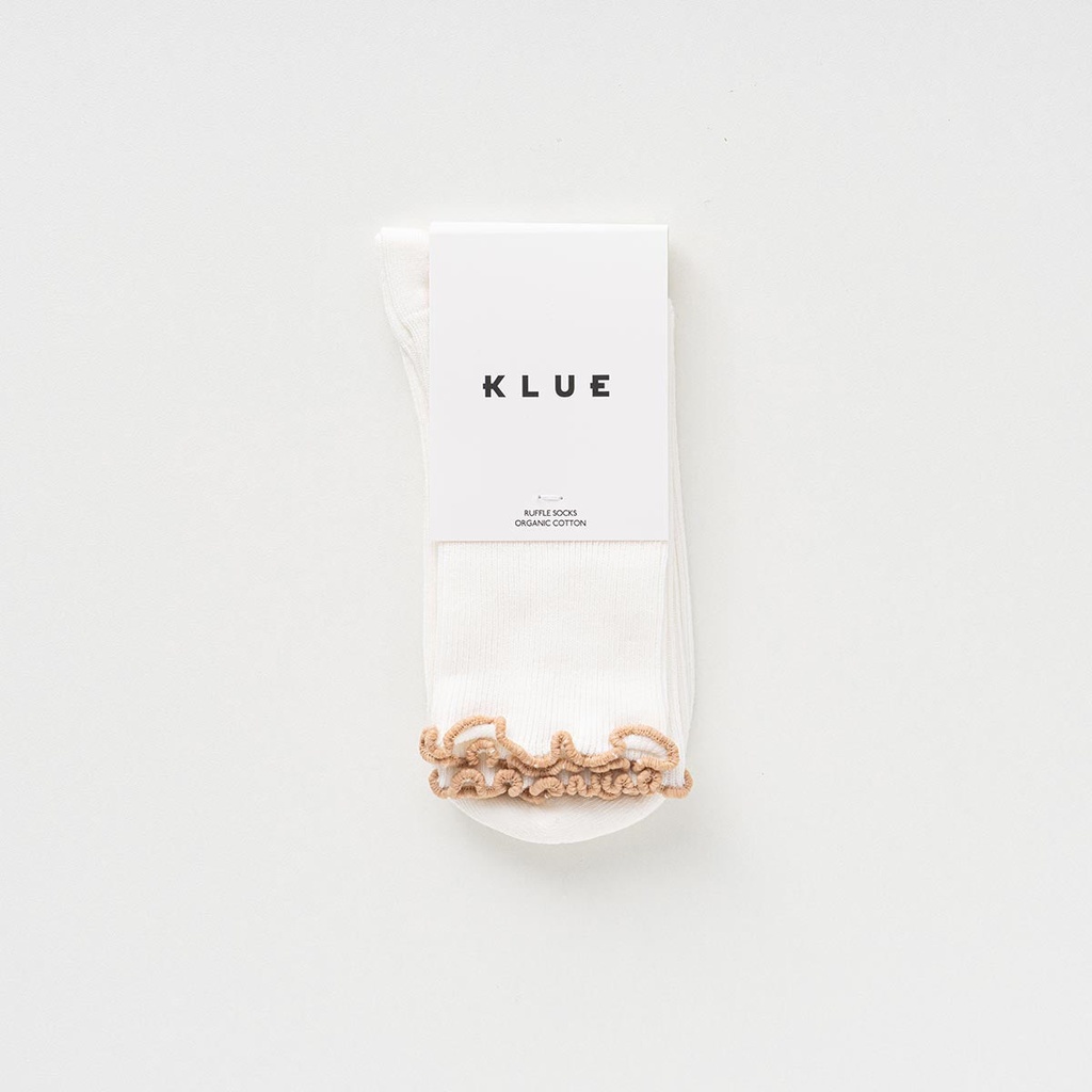 Klue - Organic cotton socks with ruffles | almond