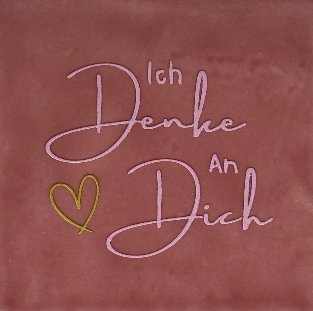 Yett Tiles - Fliese/Untersetzer - Ich denke an dich - rosa/warmrosa/gold