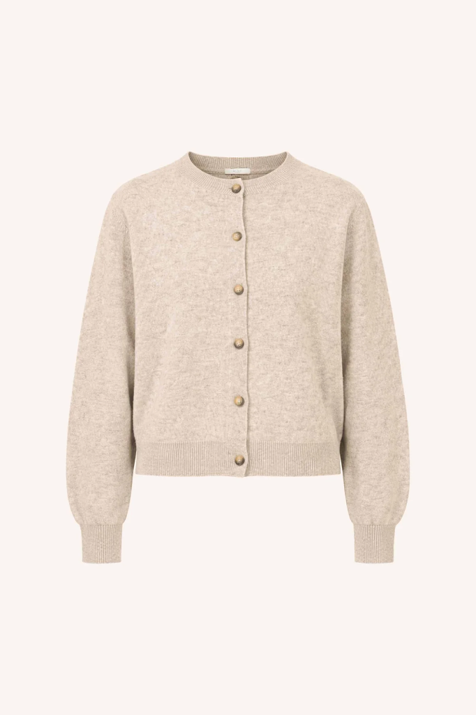 By Bar - Cleo Merino Cardigan - 826 oyster melee 